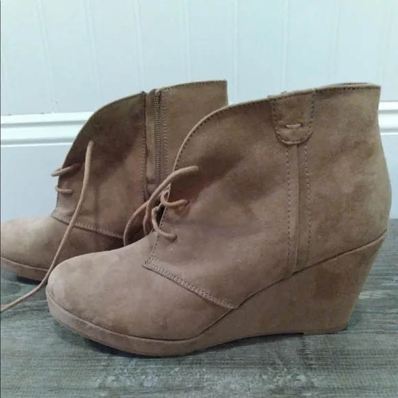 Wedge Heel Merona Wedge Boots Merona Shoes Merona Brand Brown